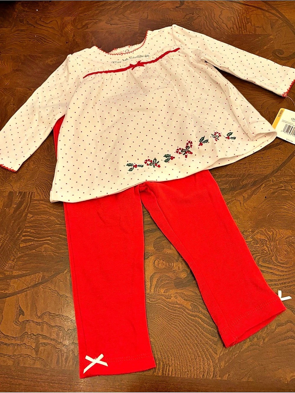 Little Me Holiday Collection Polka Dot Outfit Baby 12 MOS NWT